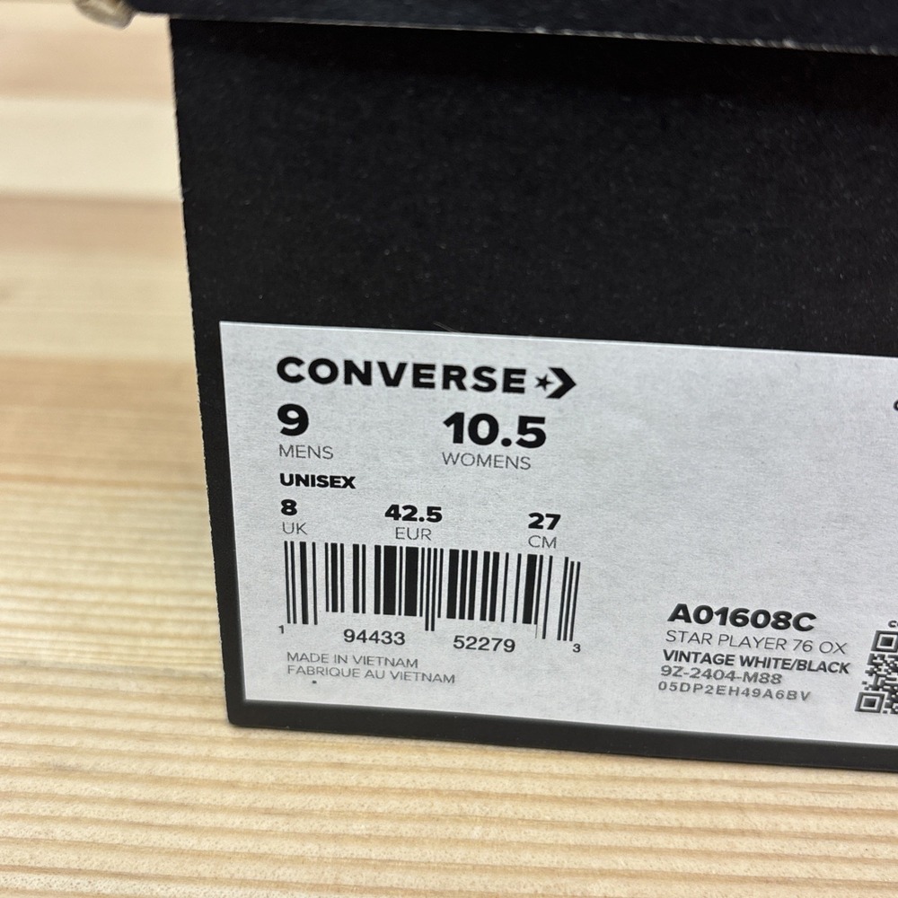 Converse Star Player 76 Low Canvas Shoes Vtg White A01608C Men Sz 9 Woman 10.5 - Picture 6 of 6